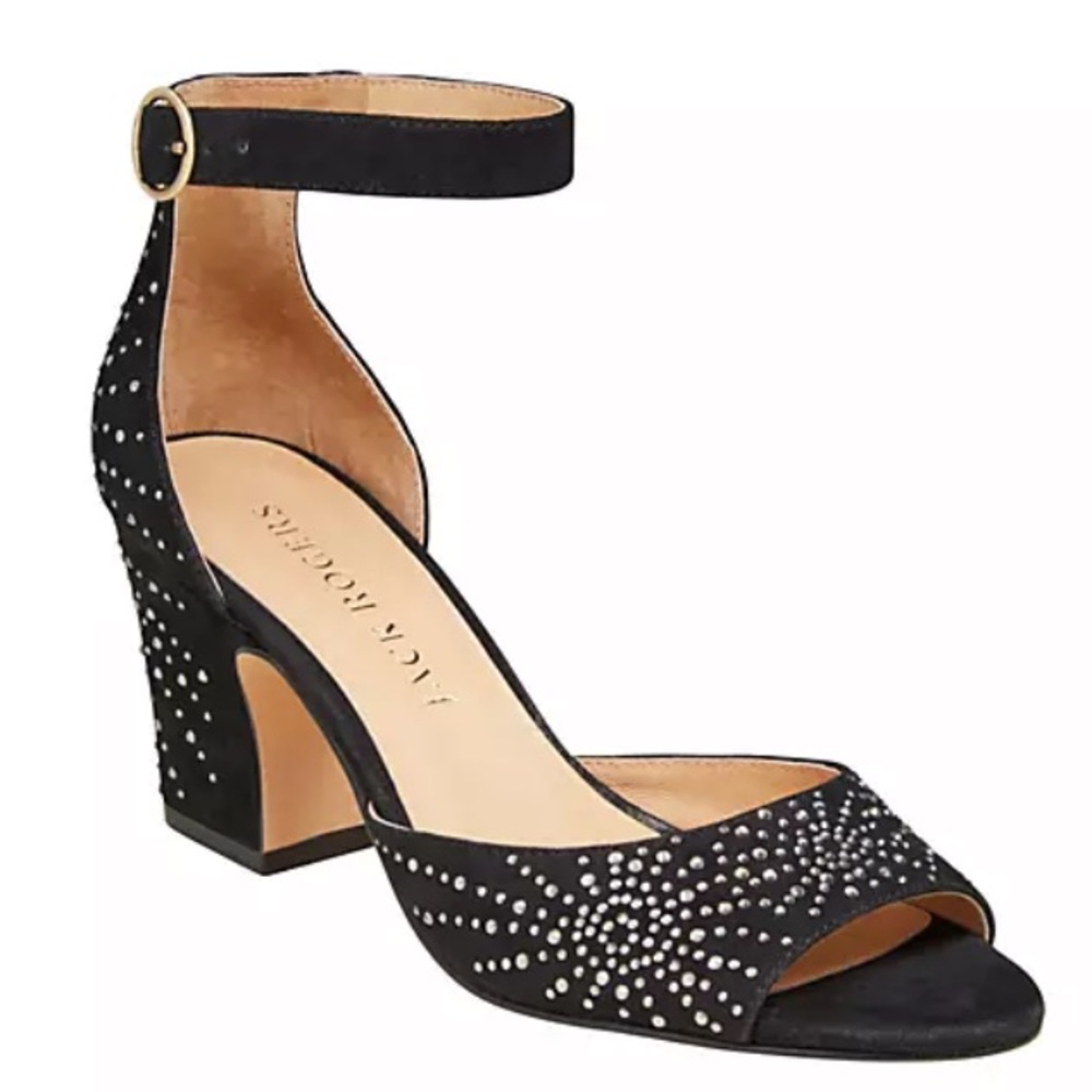 Jack Rogers Embellished Suede Heels